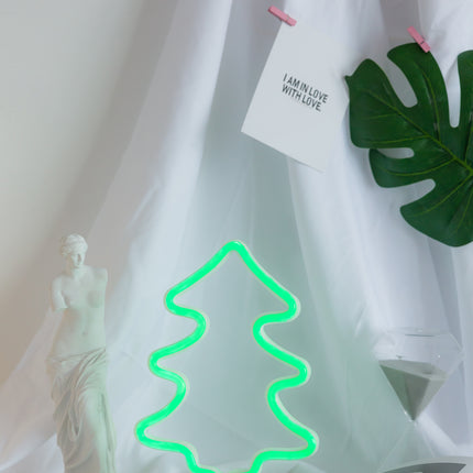 Dekorative Lampe Tannenbaum Sign mit Ständer, Nachtlicht, Warm Licht, mit Batteriebetrieb