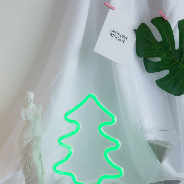 Dekorative Lampe Tannenbaum Sign mit Ständer, Nachtlicht, Warm Licht, mit Batteriebetrieb