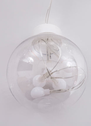 Dekorative Lichtervorhang 2,5M mit 12 Globen, 108 LEDs, Durchsichtig Kabel, Warm Licht, Verbindbar 12,5M für Außen