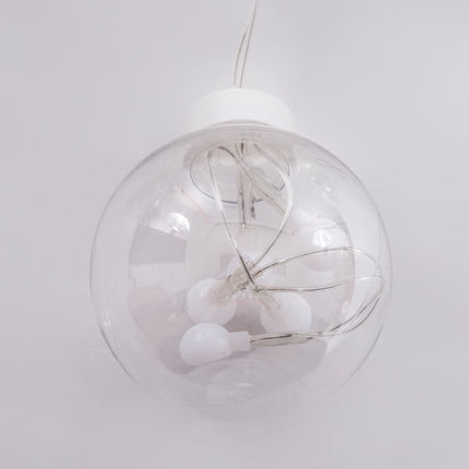 Dekorative Lichtervorhang 2,5M mit 12 Globen, 108 LEDs, Durchsichtig Kabel, Warm Licht, Verbindbar 12,5M für Außen