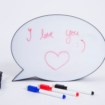 Leuchtkasten A4 mit 3 Marker, Handschrift, Lightbox Meldungsfelder (A4 Oval), Batteriebetrieben, Mikro-USB