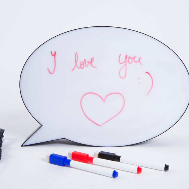 Leuchtkasten A4 mit 3 Marker, Handschrift, Lightbox Meldungsfelder (A4 Oval), Batteriebetrieben, Mikro-USB