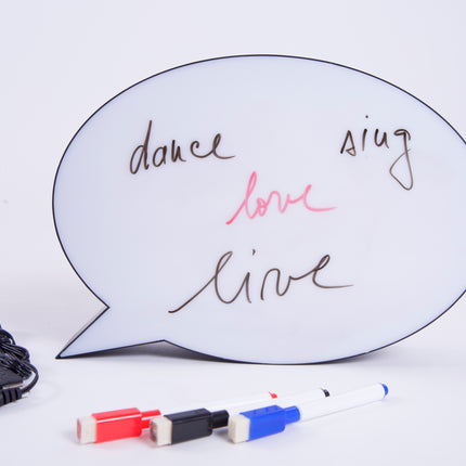 Leuchtkasten A4 mit 3 Marker, Handschrift, Lightbox Meldungsfelder (A4 Oval), Batteriebetrieben, Mikro-USB