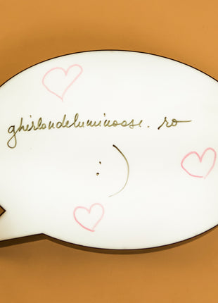 Leuchtkasten A4 mit 3 Marker, Handschrift, Lightbox Meldungsfelder (A4 Oval), Batteriebetrieben, Mikro-USB