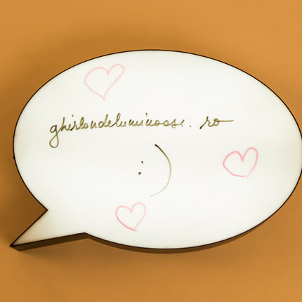 Leuchtkasten A4 mit 3 Marker, Handschrift, Lightbox Meldungsfelder (A4 Oval), Batteriebetrieben, Mikro-USB