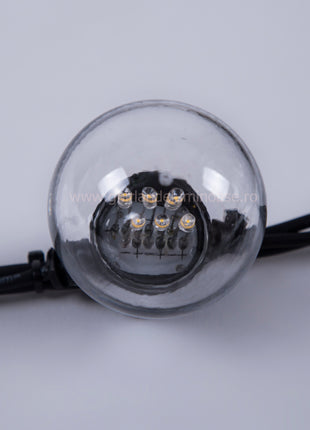 Lichterkette 5M mit 10 LED-Lampen, Schwarzes Kabel, Natürliche Licht, Verbindbar 1000M, für Außen