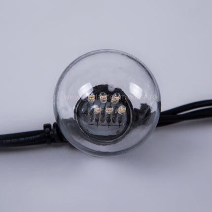 Lichterkette 5M mit 10 LED-Lampen, Schwarzes Kabel, Natürliche Licht, Verbindbar 1000M, für Außen