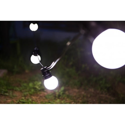 Mattweiß LED-Lampe G45, E27, 1W, Kunststoff, Dimmbar, Warm Licht, für Außen