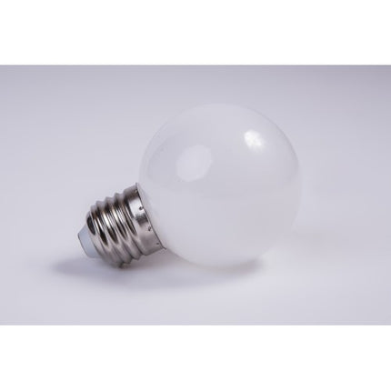 Mattweiß LED-Lampe G45, E27, 1W, Kunststoff, Dimmbar, Warm Licht, für Außen