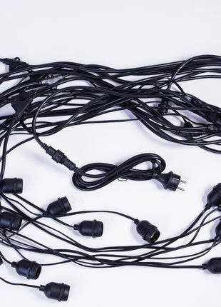 Lichterkette 15M Mit Pendellänge 1M und 15 LED-Lampen E27, 6W, Verbindbar 100M, für Außen