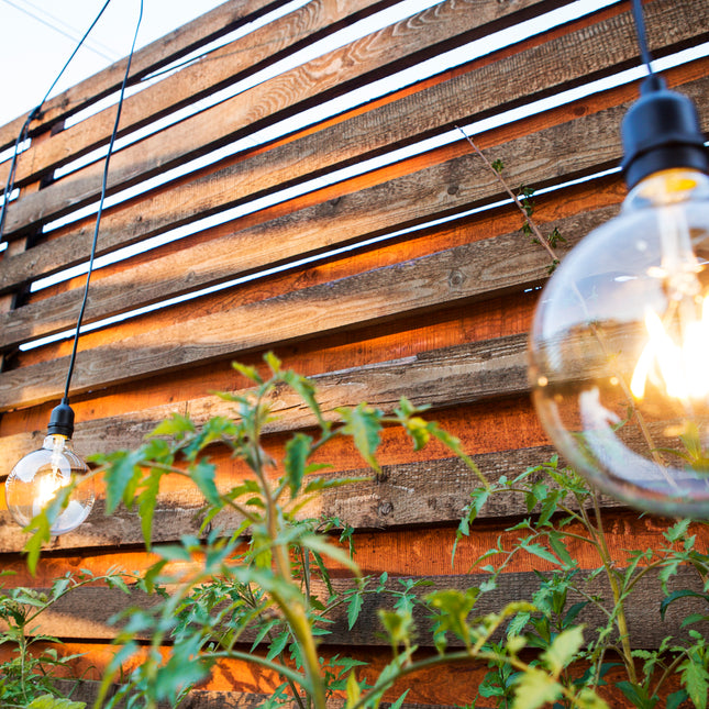 Lichterkette 15M Mit Pendellänge 1M und 15 LED-Lampen E27, 6W, Verbindbar 100M, für Außen