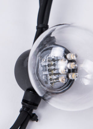 Lichterkette 5M mit 10 LED-Lampen, Schwarzes Kabel, Natürliche Licht, Verbindbar 1000M, für Außen