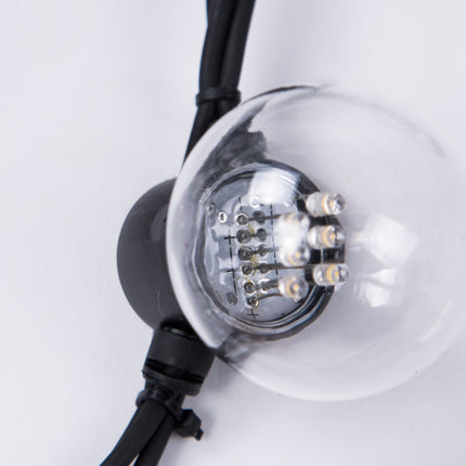 Schwarzes Lichterkette 10M mit 20 Speziellen LED-Lampen, Natürliches Licht, Verbindbar 1000M, für Außen