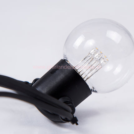 Lichterkette 5M mit 10 LED-Lampen, Schwarzes Kabel, Natürliche Licht, Verbindbar 1000M, für Außen