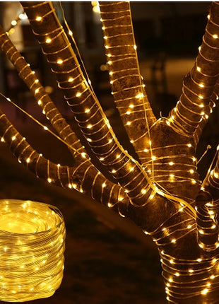Dekorative Lichtschlauch 100M mit 800 LEDs, Strombetrieben, Warm Licht, für Außen