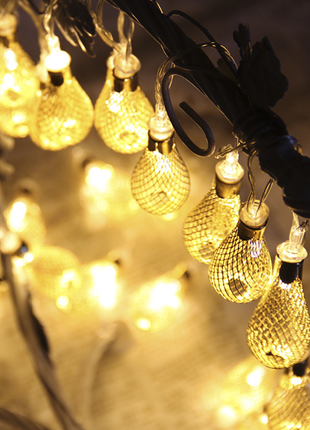 Dekorative Lichterkette 10M mit 100 Golden Mini-Kugel, Durchsichtig Kabel, Warm Licht, Verbindbar 50M