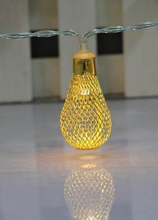 Dekorative Lichterkette 10M mit 100 Golden Mini-Kugel, Durchsichtig Kabel, Warm Licht, Verbindbar 50M