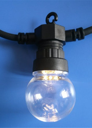 Lichterkette 10M mit 20 LED-Lampen, Schwarzes Kabel, Natürliche Licht, Verbindbar 30M, für Außen