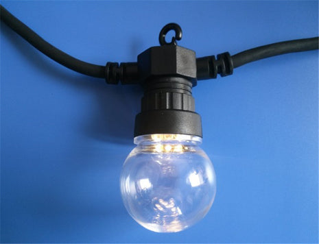 Lichterkette 10M mit 20 LED-Lampen, Schwarzes Kabel, Natürliche Licht, Verbindbar 30M, für Außen