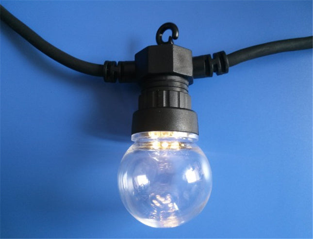 Lichterkette 10M mit 20 LED-Lampen, Schwarzes Kabel, Natürliche Licht, Verbindbar 30M, für Außen
