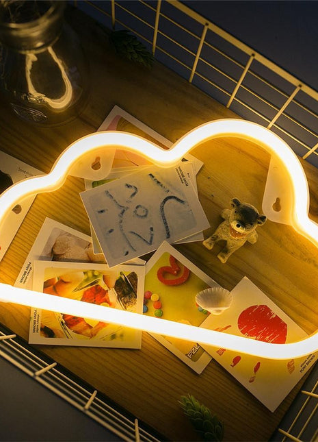 Dekorative Lampe Typ Nachtlicht, Wolke Neon, Warm Licht, mit Batteriebetrieb