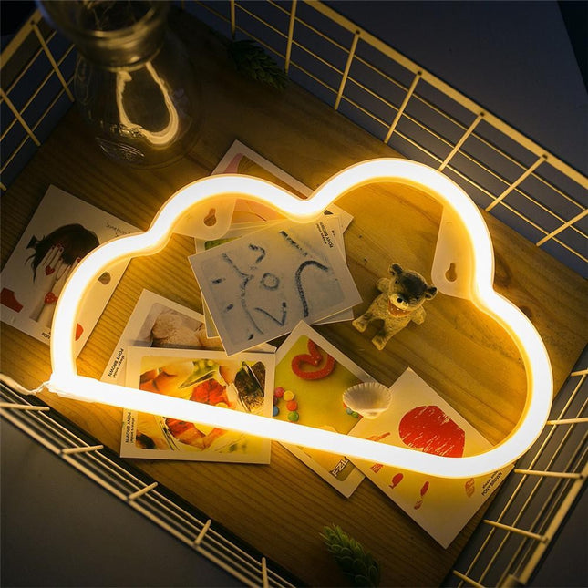 Dekorative Lampe Typ Nachtlicht, Wolke Neon, Warm Licht, mit Batteriebetrieb