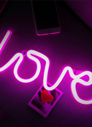 Dekorative Wort Neon LOVE, Nachtlicht, Warm Licht, mit Batteriebetrieb