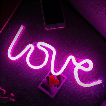 Dekorative Wort Neon LOVE, Nachtlicht, Warm Licht, mit Batteriebetrieb