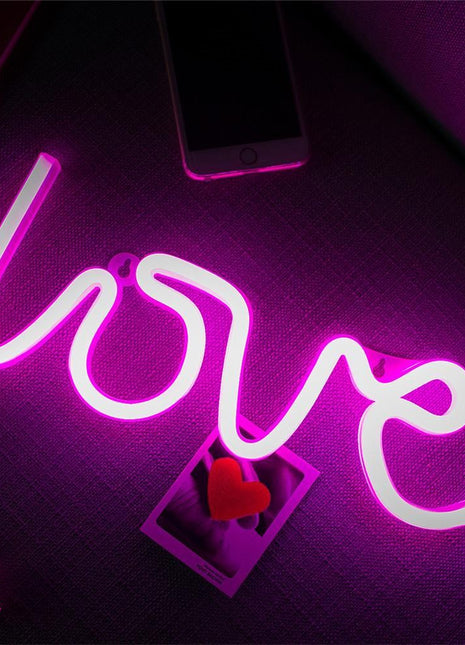 Dekorative Wort Neon LOVE, Nachtlicht, Warm Licht, mit Batteriebetrieb