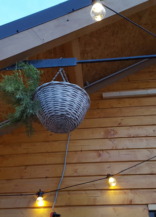 Lichterkette 10M mit 20 Klares LEDs, Schwarzes Kabel, Warmes Licht, Verbindbar 50M, für Außen