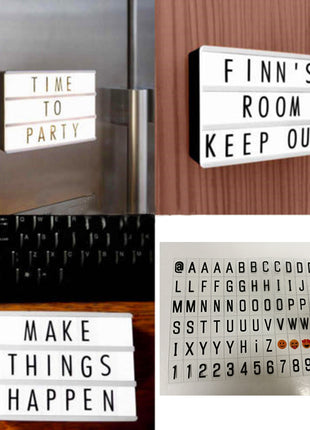 Magnetisch Leuchtkasten A6 mit 90 Buchstaben, Batteriebetrieben