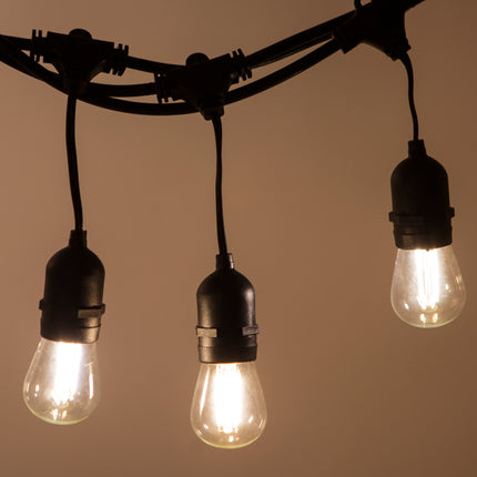 Lichterkette 10M mit Pendel mit 20 Birnen-LEDs, E27, 4W, Schwarzes Kabel, Verbindbar 120M, für Außen