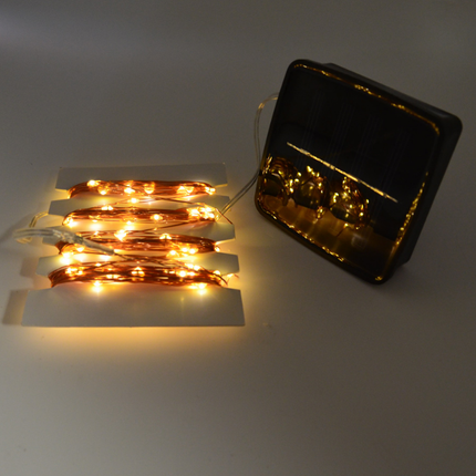 Solar Lichterkette 20M mit 200 Mini-LEDs Kupferdraht, 8 Programmen, Warm Licht, für Außen