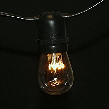 Leuchtmittel mit 9 LEDs Filament S14, E27, 1W, Kunststoff, Dimmbar, Warm Licht, für Außen