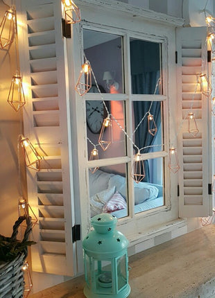 Dekorative Lichterkette 4M mit 20 Kupfer Diamant mit LED, Warm Licht, Batteriebetrieb