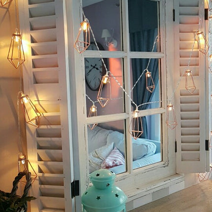 Dekorative Lichterkette 4M mit 20 Golden Diamant mit LED, Warm Licht, Batteriebetrieben