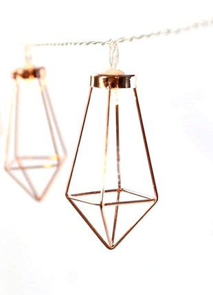 Dekorative Lichterkette 4M mit 20 Golden Diamant mit LED, Warm Licht, Batteriebetrieben