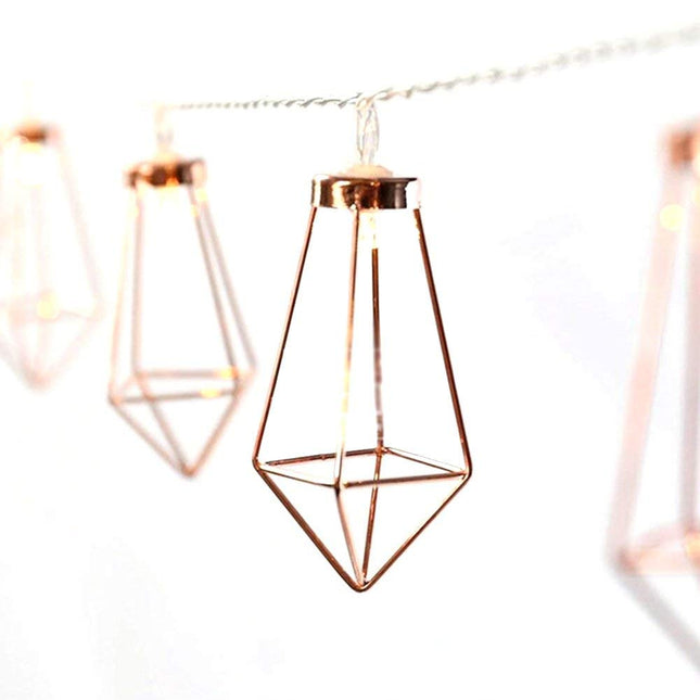 Dekorative Lichterkette 4M mit 20 Golden Diamant mit LED, Warm Licht, Batteriebetrieben