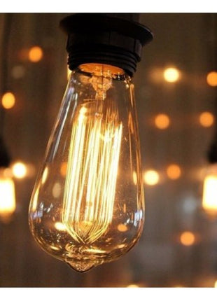 Lichterkette 5M mit 10 Große Filament Glühbirnen, E27, 25W, Dimmbar, Weißes Kabel, Warm Licht, Verbindbar 40M, für Außen