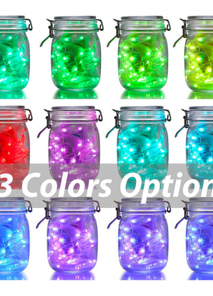 Silberdraht Lichterkette 5M mit 50 LEDs RGB, 13 Farben mit Fernbedienung und Batteriebetrieb, Warm Licht, für Außen