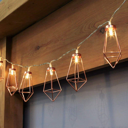 Dekorative Lichterkette 4M mit 20 Kupfer Diamant mit LED, Warm Licht, Batteriebetrieb