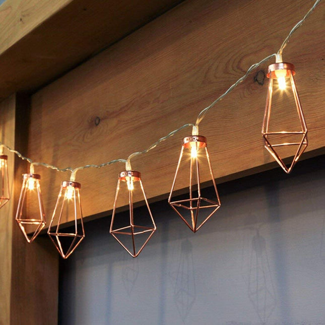 Dekorative Lichterkette 4M mit 20 Kupfer Diamant mit LED, Warm Licht, Batteriebetrieb