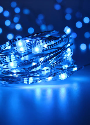 Silberdraht Lichterkette 10M mit 100 Mehrfarbige-LEDs,16 Farben LEDs, Warm Licht, mit USB-Kabel und Fernbedienung