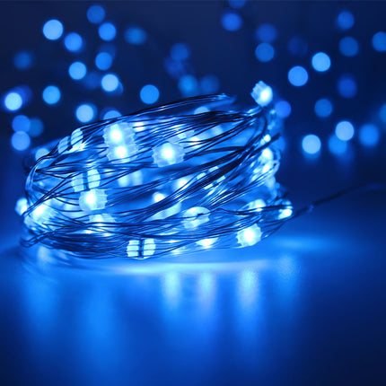 Silberdraht Lichterkette 10M mit 100 Mehrfarbige-LEDs,16 Farben LEDs, Warm Licht, mit USB-Kabel und Fernbedienung