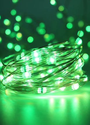 Silberdraht Lichterkette 10M mit 100 Mehrfarbige-LEDs,16 Farben LEDs, Warm Licht, mit USB-Kabel und Fernbedienung