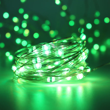 Silberdraht Lichterkette 10M mit 100 Mehrfarbige-LEDs,16 Farben LEDs, Warm Licht, mit USB-Kabel und Fernbedienung