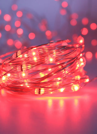 Silberdraht Lichterkette 10M mit 100 Mehrfarbige-LEDs,16 Farben LEDs, Warm Licht, mit USB-Kabel und Fernbedienung