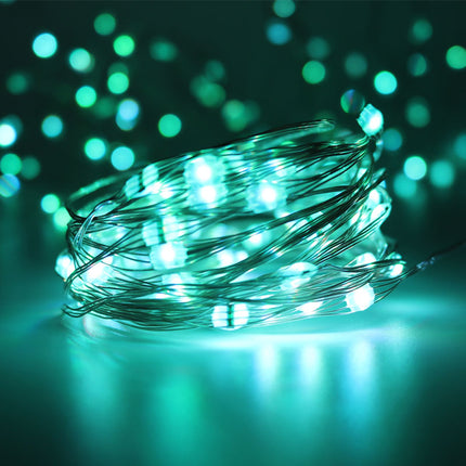 Silberdraht Lichterkette 10M mit 100 Mehrfarbige-LEDs,16 Farben LEDs, Warm Licht, mit USB-Kabel und Fernbedienung