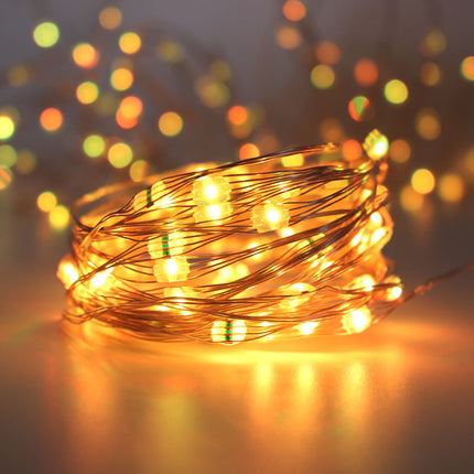 Silberdraht Lichterkette 10M mit 100 Mehrfarbige-LEDs,16 Farben LEDs, Warm Licht, mit USB-Kabel und Fernbedienung