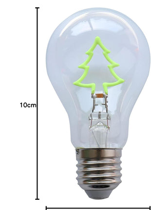 Leuchtmittel mit Tannenbaum LED Filament A60, E27, 2W, Glas, Grün Licht, für Außen